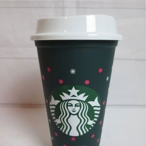 Starbucks Reusable Plastic Coffee Cup/White Grande-16oz for STARBUCKS Beverages